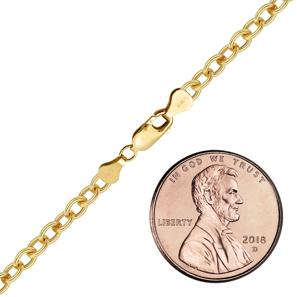 Finished Light Round Cable Necklace in 14K Gold-Filled