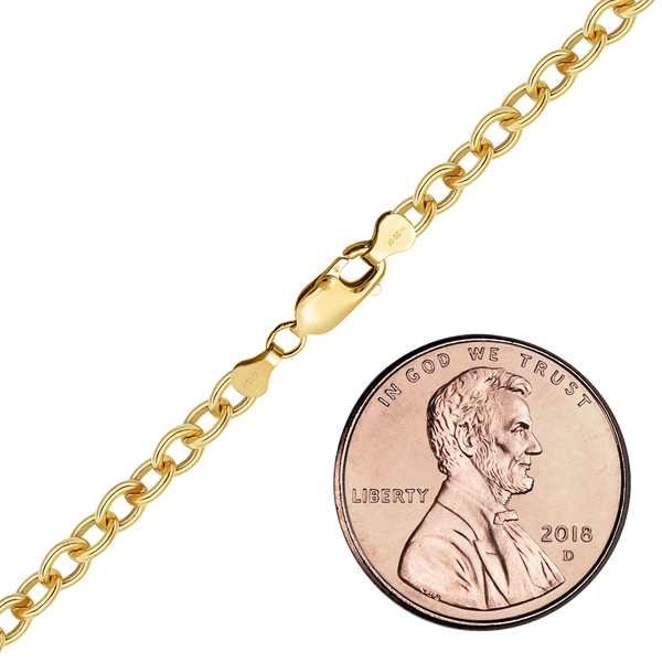 Finished Light Round Cable Necklace in 14K Gold-Filled