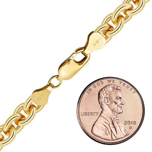 Finished Heavy Round Cable Anklet in 14K Gold-Filled