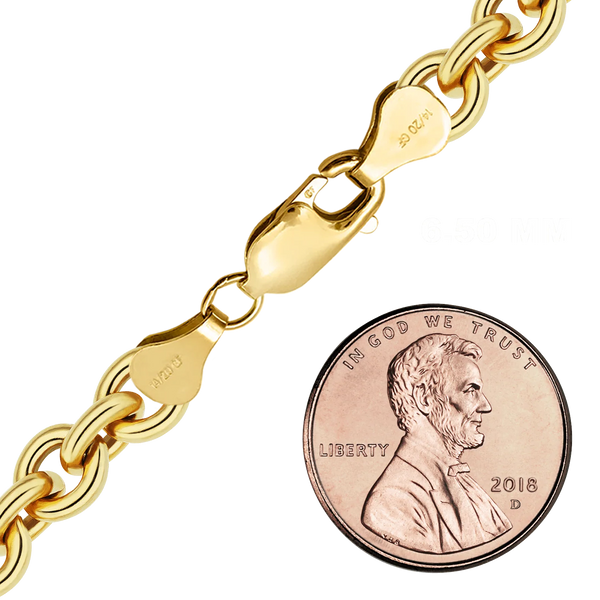 Finished Heavy Round Cable Anklet in 14K Gold-Filled
