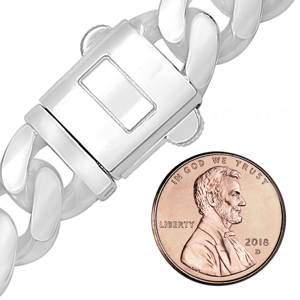 Finished Handmade Cuban Curb Bracelet in Sterling Silver