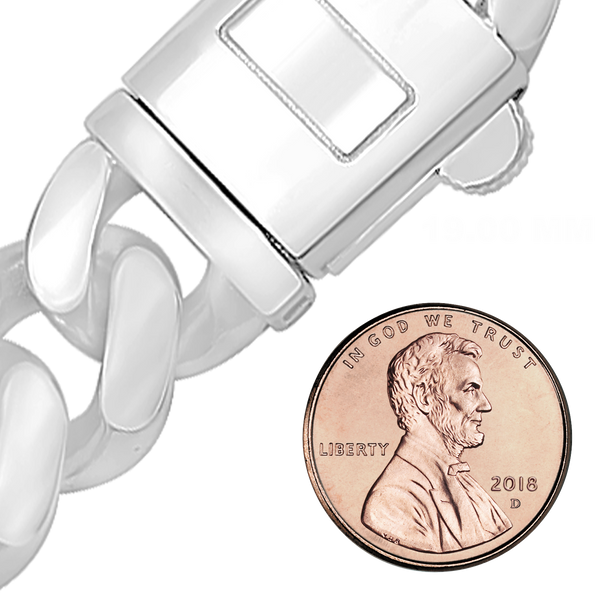 Finished Handmade Cuban Curb Necklace in Sterling Silver