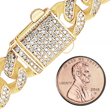 Load image into Gallery viewer, Finished Handmade Semi-Solid Cuban Curb Necklace with Diamonds in 14K Yellow Gold
