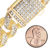 Finished Handmade Semi-Solid Cuban Curb Bracelet with Diamonds in 14K Yellow Gold