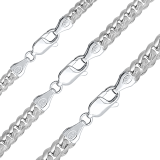 Finished Round Curb Chain Necklace in Sterling Silver