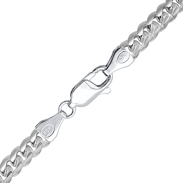 Finished Round Curb Bracelet in Sterling Silver