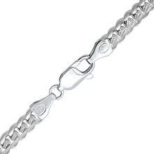 Load image into Gallery viewer, Finished Round Curb Chain Necklace in Sterling Silver
