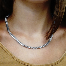 Load image into Gallery viewer, Finished Round Curb Chain Necklace in Sterling Silver
