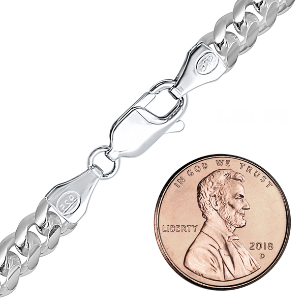 Finished Round Curb Bracelet in Sterling Silver