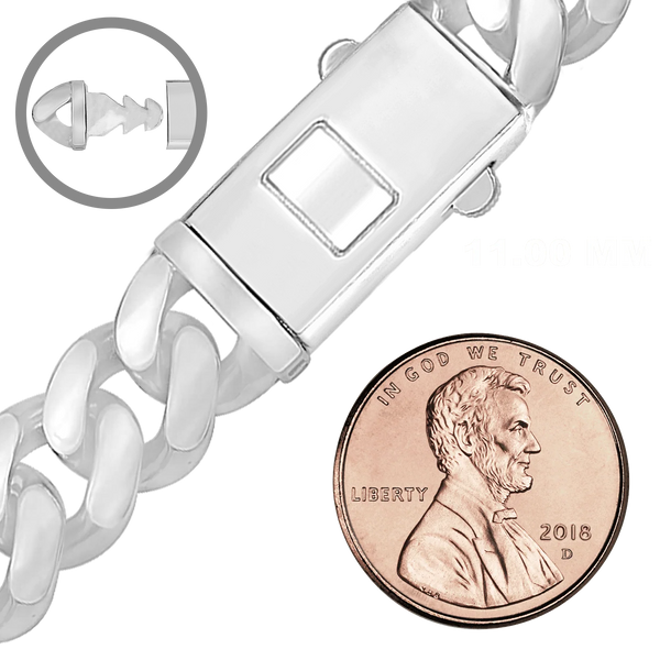 Finished Handmade Cuban Curb Bracelet in Sterling Silver