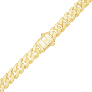 Finished Hollow Cuban Curb Bracelet in 14K Yellow Gold