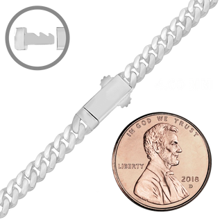 Finished Handmade Cuban Curb Necklace in Sterling Silver