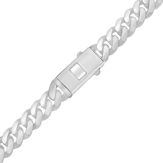 Finished Handmade Cuban Curb Bracelet in Sterling Silver