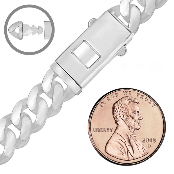 Finished Handmade Cuban Curb Necklace in Sterling Silver