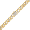 Finished Handmade Semi-Solid Cuban Curb Necklace with Diamonds in 14K Yellow Gold