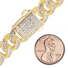 Finished Handmade Cuban Curb Necklace with Diamonds in 14K Yellow Gold