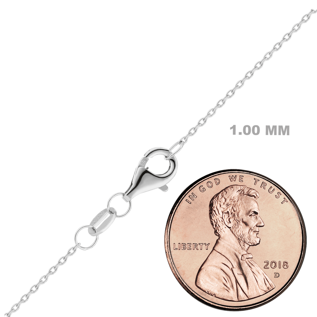 Bulk / Spooled Diamond Cut Round Cable Chain in 14K & 18K White Gold (1.05 mm - 2.20 mm)