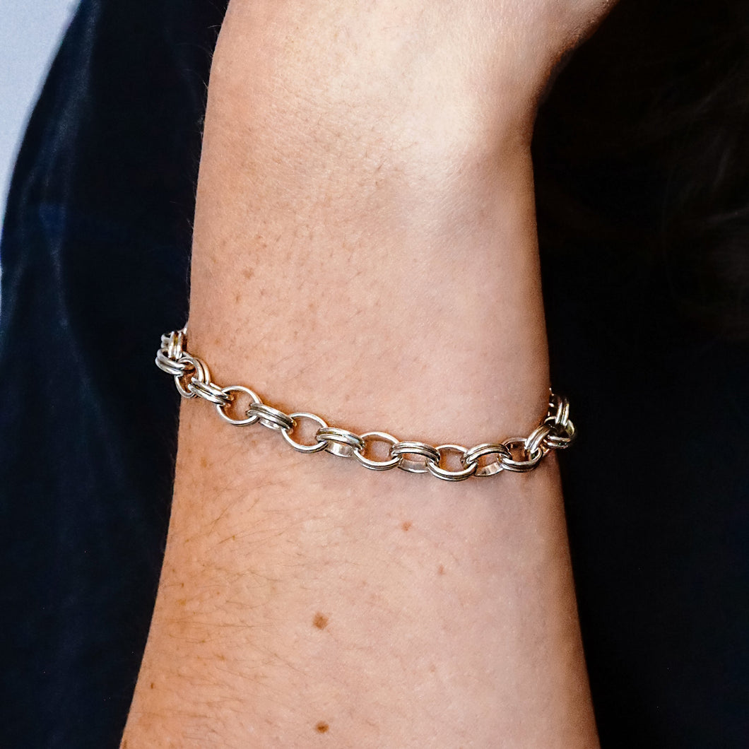 Downtown Double Cable Chain Bracelet in Sterling Silver