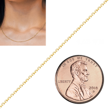 Load image into Gallery viewer, Bulk / Spooled Diamond Cut Round Semi-Solid Cable Chain in 14K Yellow Gold (1.05 mm - 3.80 mm)
