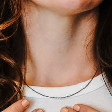 Load image into Gallery viewer, Delancey St. Diamond Cut Cable Chain Necklace in Sterling Silver Black Ruthenium Finish
