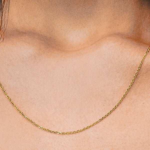 Delancey St. Diamond Cut Cable Necklace in 18K Yellow Gold