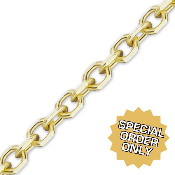 Special Order Only: Bulk / Spooled Diamond Cut Round Cable Chain in Gold