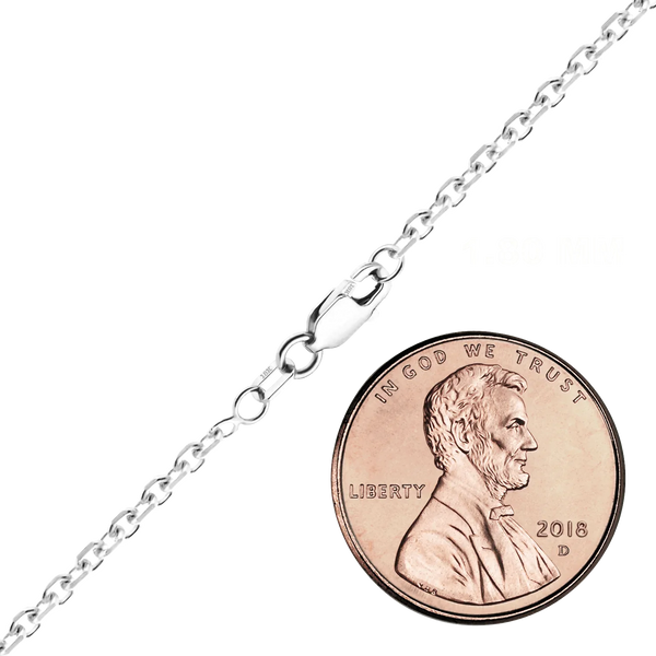 Delancey St. Diamond Cut Cable Necklace in 18K White Gold