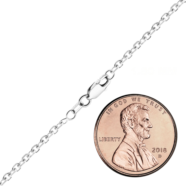 Delancey St. Diamond Cut Cable Necklace in 14K White Gold