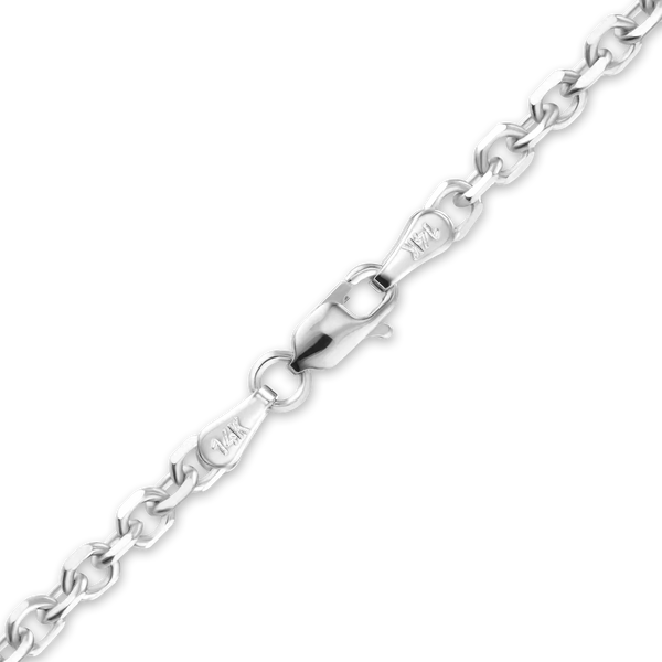 Delancey St. Diamond Cut Cable Anklet in 14K White Gold