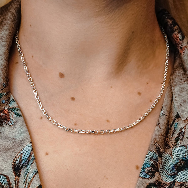 Delancey St. Diamond Cut Cable Chain Necklace in Sterling Silver