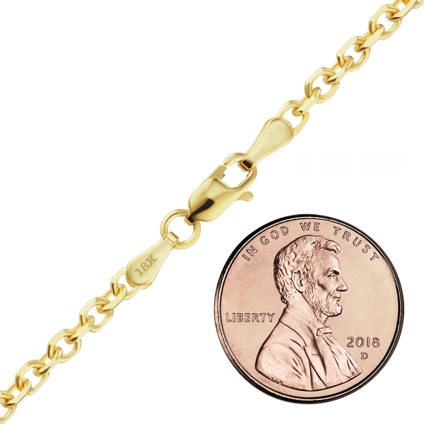 Delancey St. Diamond Cut Cable Necklace in 18K Yellow Gold
