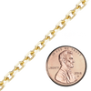 Bulk / Spooled Diamond Cut Round Semi-Solid Cable Chain in 14K Yellow Gold (1.05 mm - 3.80 mm)
