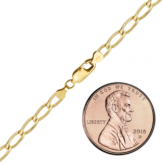 Finished Elongated Curb Anklet in 14K Gold-Filled