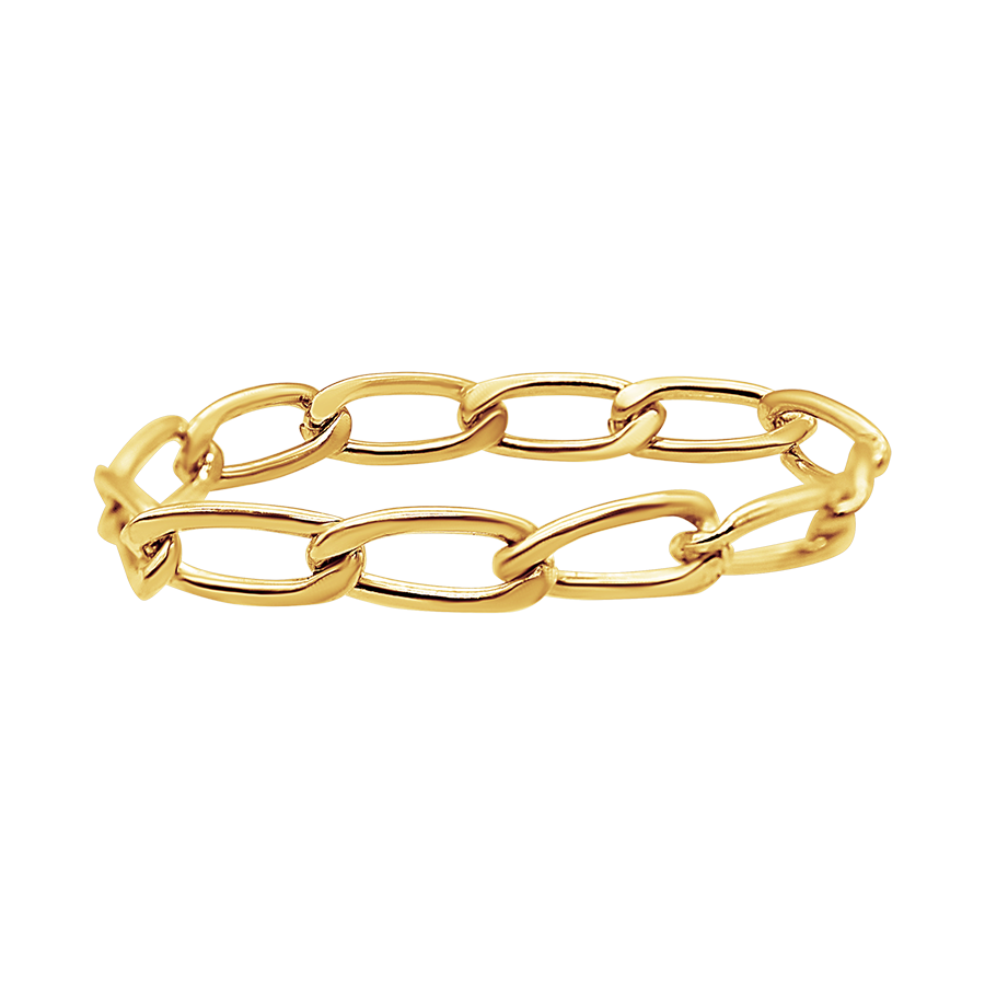 East Bowery Chain Ring in Gold Filled