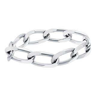 East Bowery Curb Chain Ring in Sterling Silver