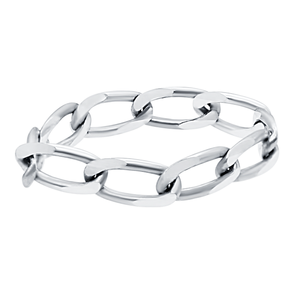 East Bowery Curb Chain Ring in Sterling Silver