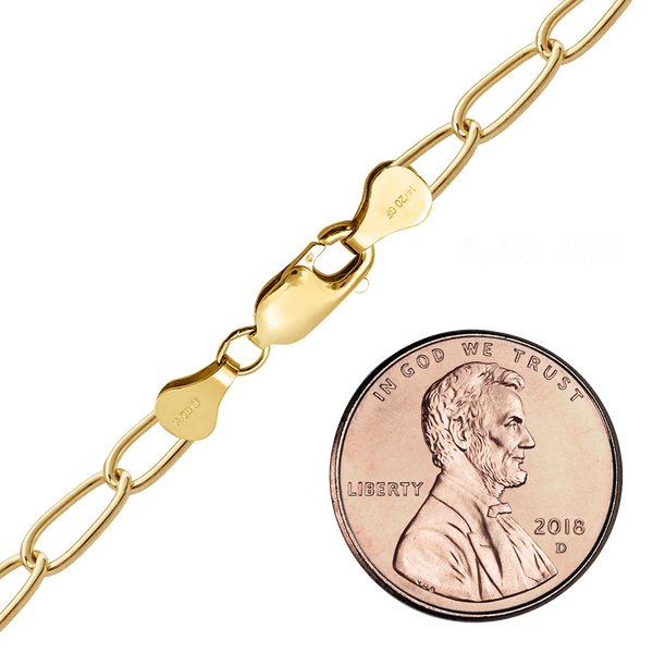 Finished Elongated Curb Anklet in 14K Gold-Filled