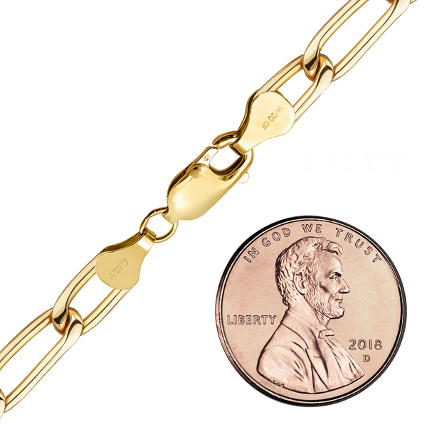 Finished Elongated Curb Anklet in 14K Gold-Filled
