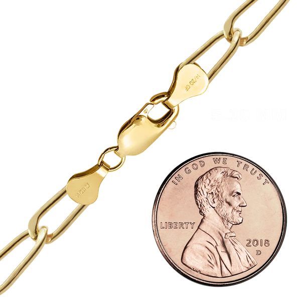 Finished Elongated Curb Anklet in 14K Gold-Filled