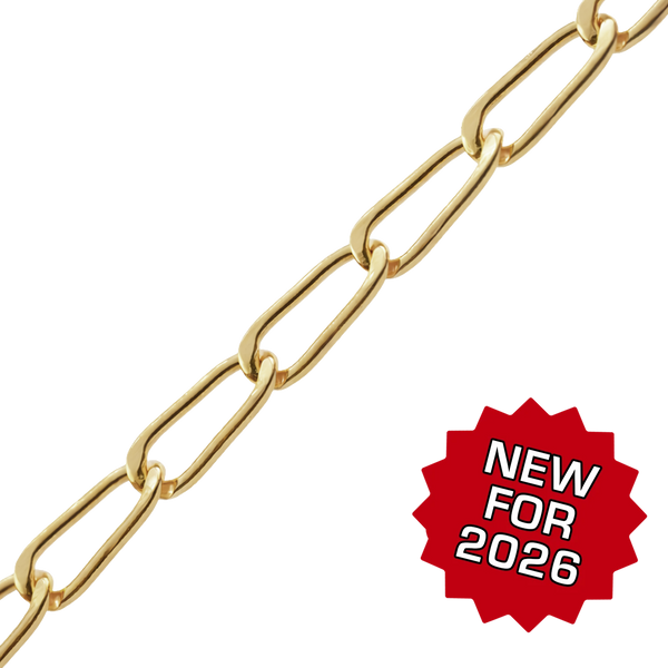 Bulk / Spooled Elongated Curb Chain in 14K Gold-Filled (2.50 mm - 5.30 mm)