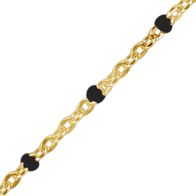 Load image into Gallery viewer, Bulk / Spooled Cable Chain with Black Enamel Beads in 14K Gold-Filled (1.20 mm)
