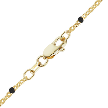 Load image into Gallery viewer, Finished Cable Anklet with Black Enamel Beads in 14K Gold-Filled
