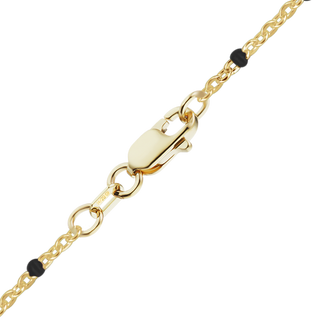 Finished Cable Anklet with Black Enamel Beads in 14K Gold-Filled