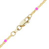 Finished Cable Bracelet with Pink Enamel Beads in 14K Gold-Filled