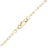 Finished Cable Necklace with White Enamel Beads in 14K Yellow Gold