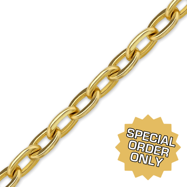 Special Order Only: Bulk / Spooled Elongated Flat Cable Chain in Gold
