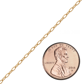 Bulk / Spooled Elongated Flat Cable Chain in 14K Yellow Gold (1.30 mm - 2.70 mm)