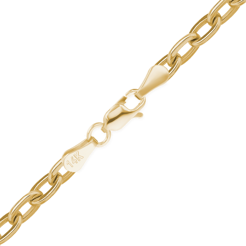 Flat Christopher St. Cable Anklet in 14K Yellow Gold
