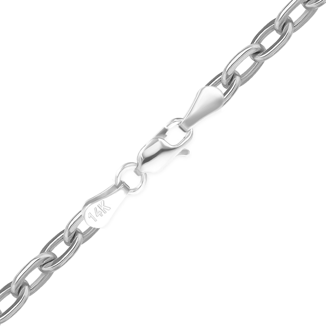 Flat Christopher St. Cable Necklace in 14K White Gold