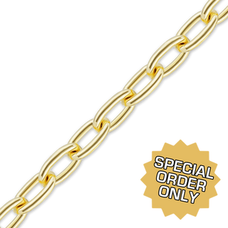Special Order Only: Bulk / Spooled Elongated Cable Chain in Gold